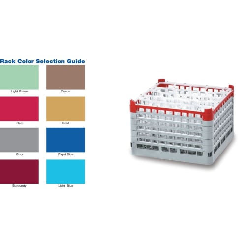 Glass Rack, 25-Compartment Short Plus, Specify Color